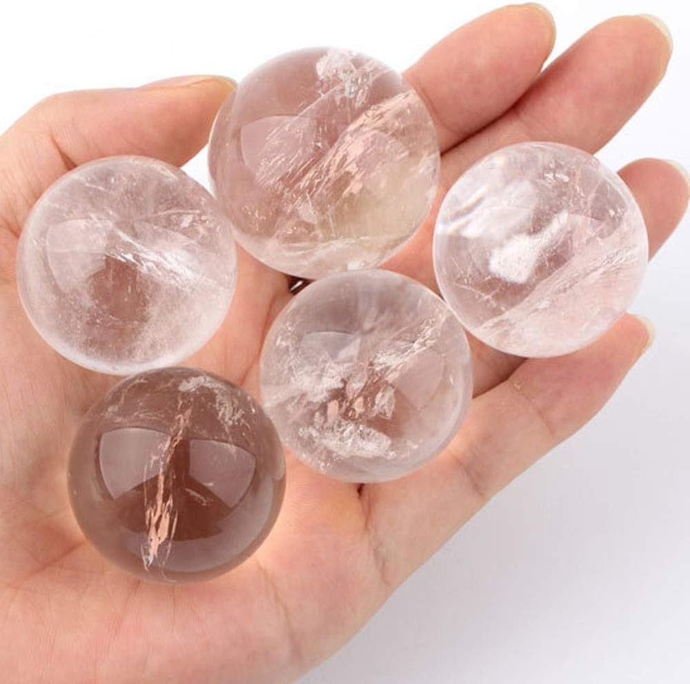 Wixine 1Pcs 35-40Mm Rare Clear Natural Rainbow Large Quartz Crystal Sphere Ball
