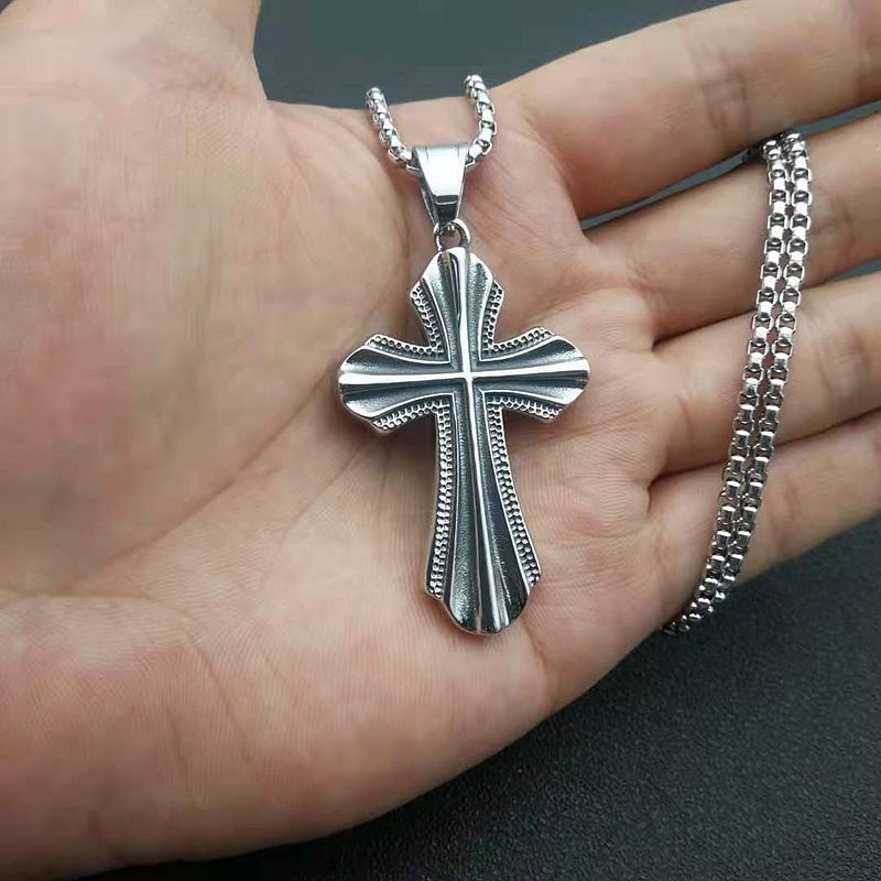 Men’s Fashion Jewelry Retro cross Pendant Skull Necklace Gift Healing