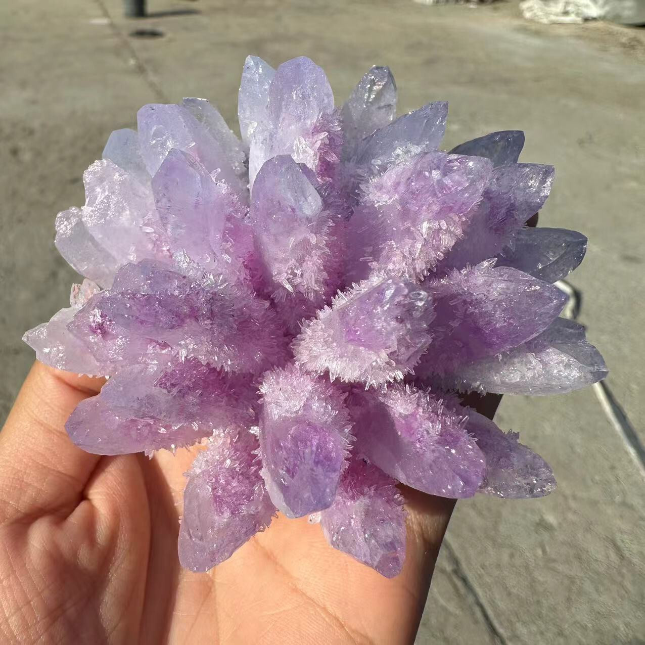 New Find purple pink Phantom Quartz Crystal Cluster Mineral Specimen 300g+
