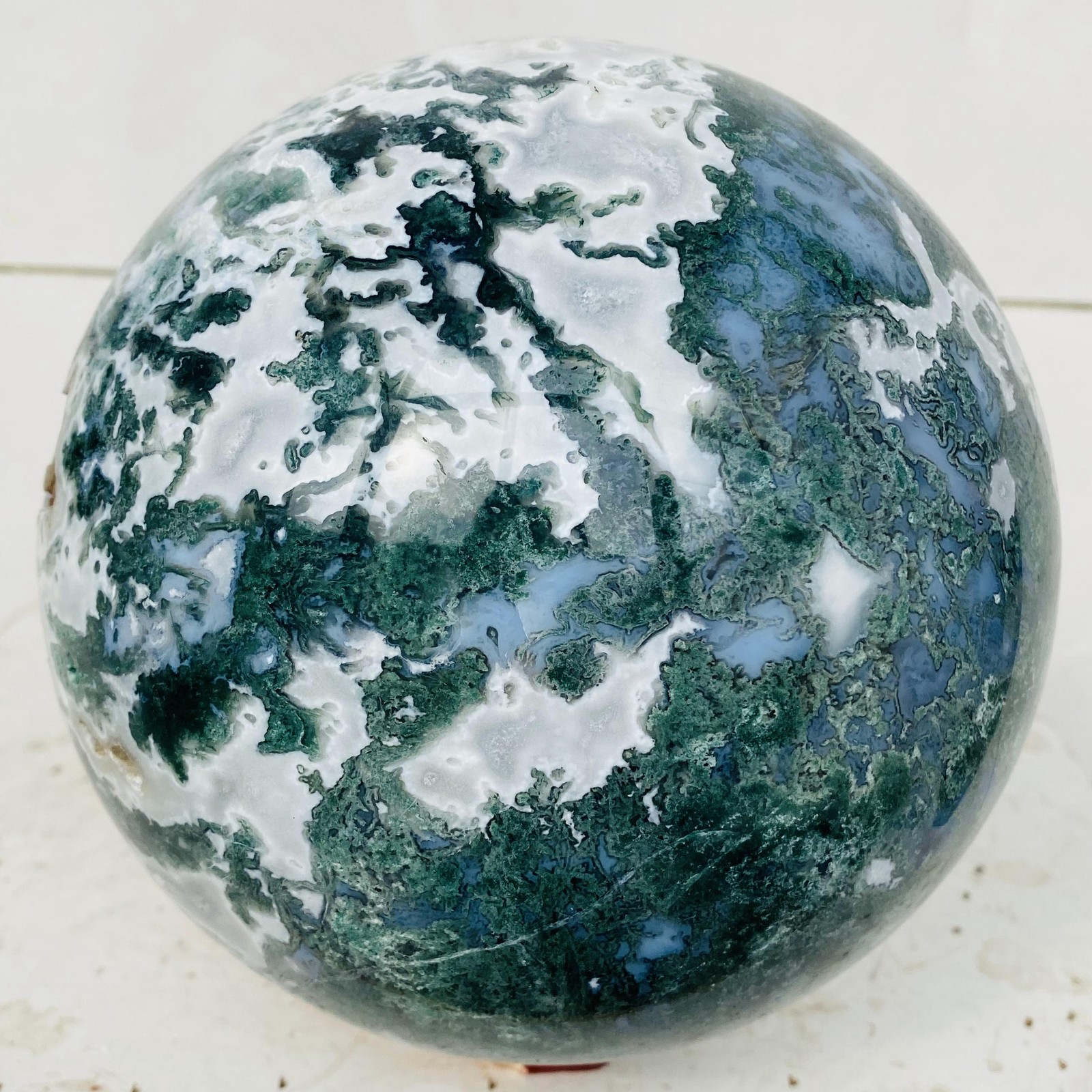 Natural water grass agate sphere crystal ball quartz energy 4820g