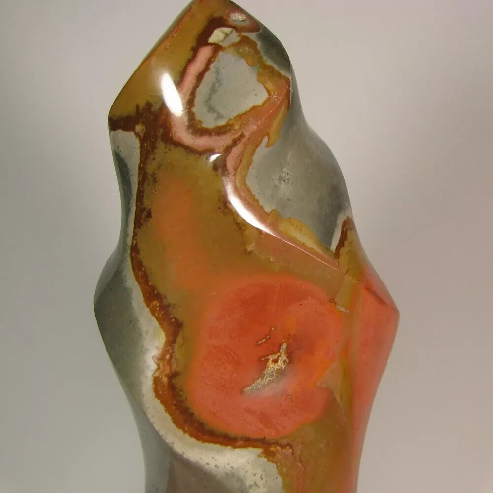 6″ POLYCHROME JASPER FLAME Polished Standup Display – Madagascar – 1.7 lbs.