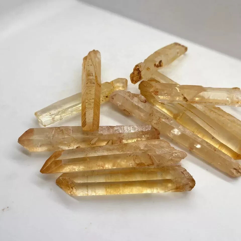 290g 10pcs Natural rough quartz crystal single point mineral specimens D87