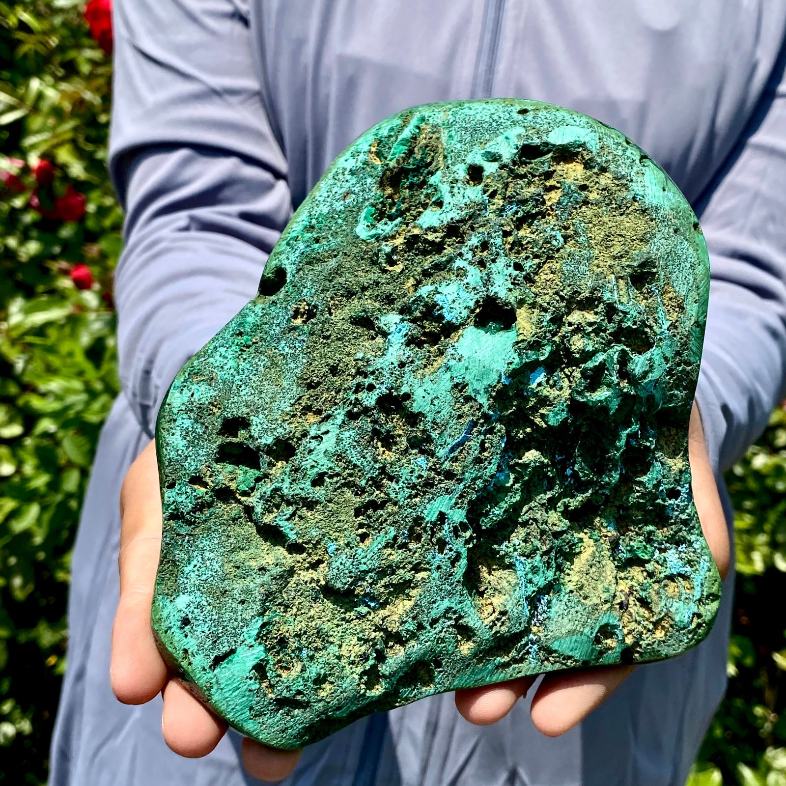 1.9LB Natural glossy Malachite transparent cluster rough mineral sample