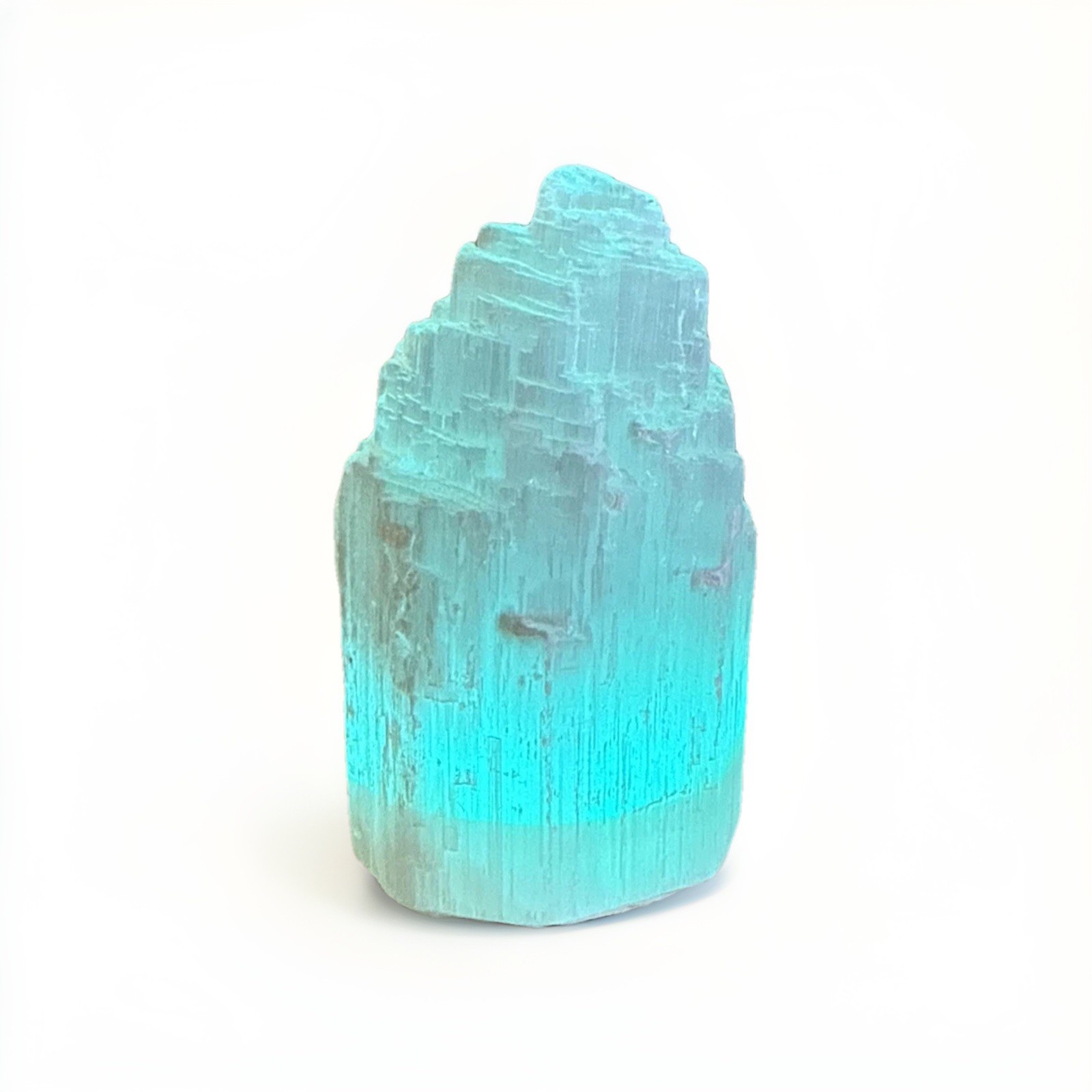 Stunning 4″ Color-Changing Selenite Skyscraper Lamp