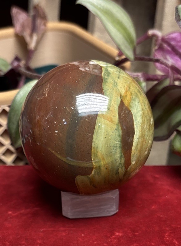 Fancy Jasper Sphere, The Supreme Nurturer Stone, Jasper 301 Grams 3”