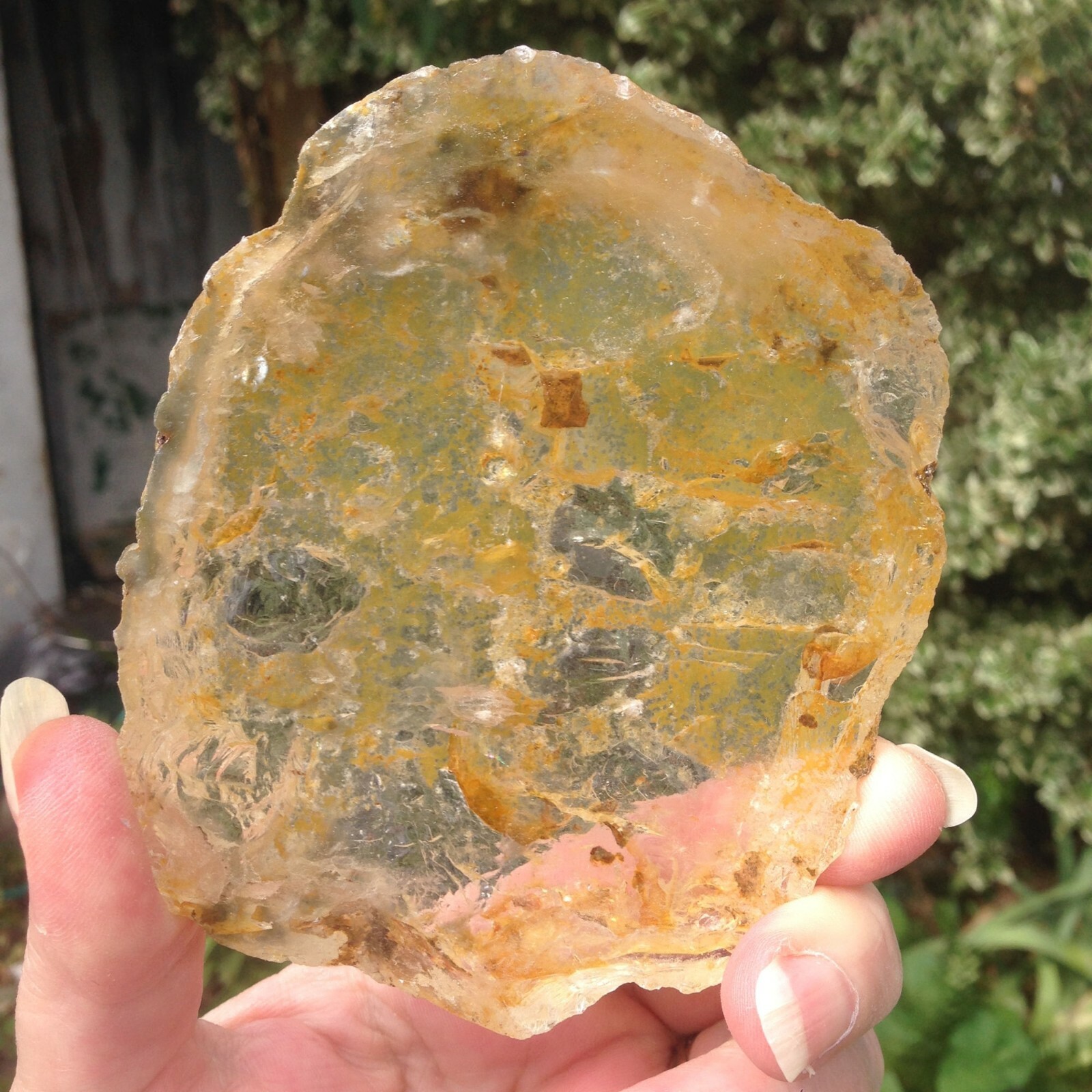 Clear Quartz Crystal Alluvial Rock Part Polished Pebble 322g 10×8.31×2.4cm