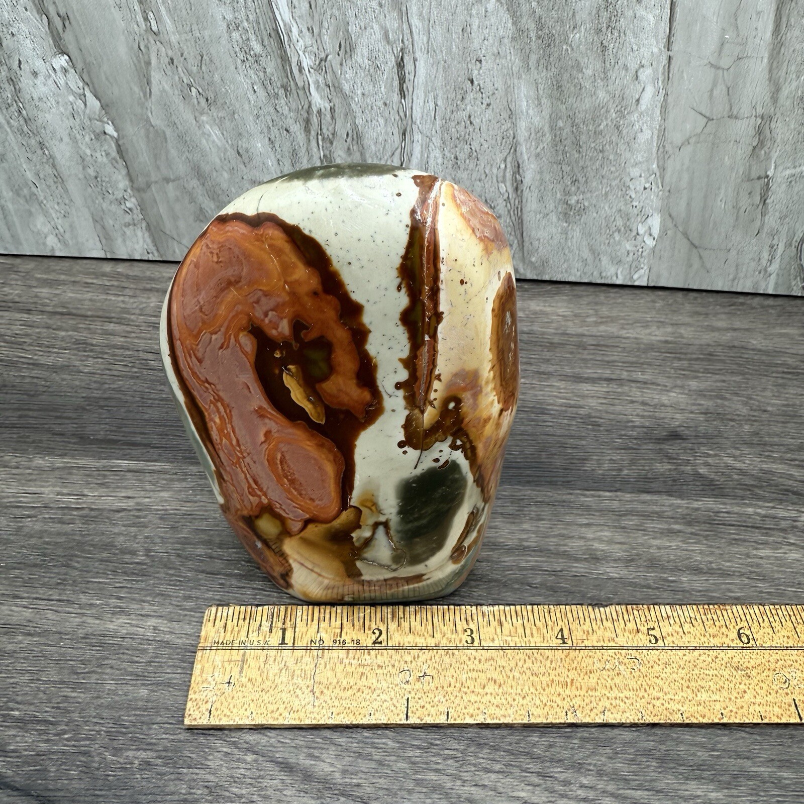 Large Polychrome Jasper Mineral Specimen 880 g 5″ Tall Madagascar Display