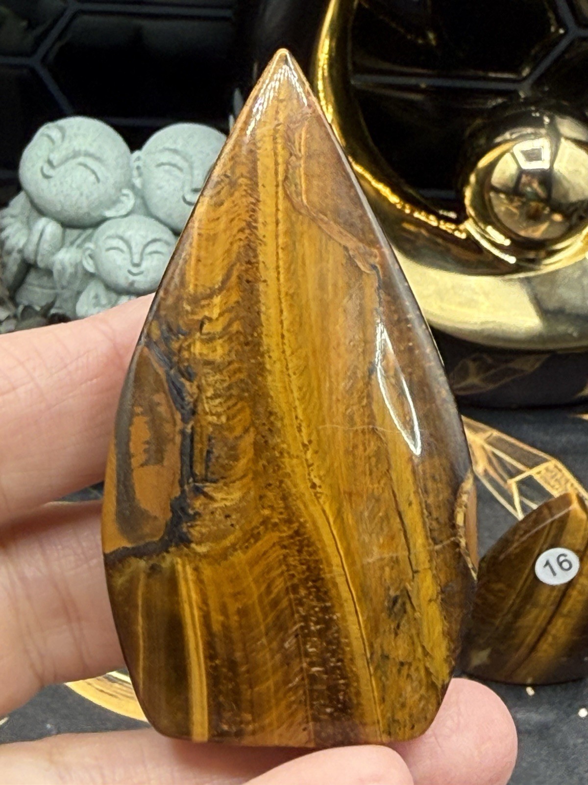 Natural Tigers eye Candle Flames Points beautiful color Free shipping