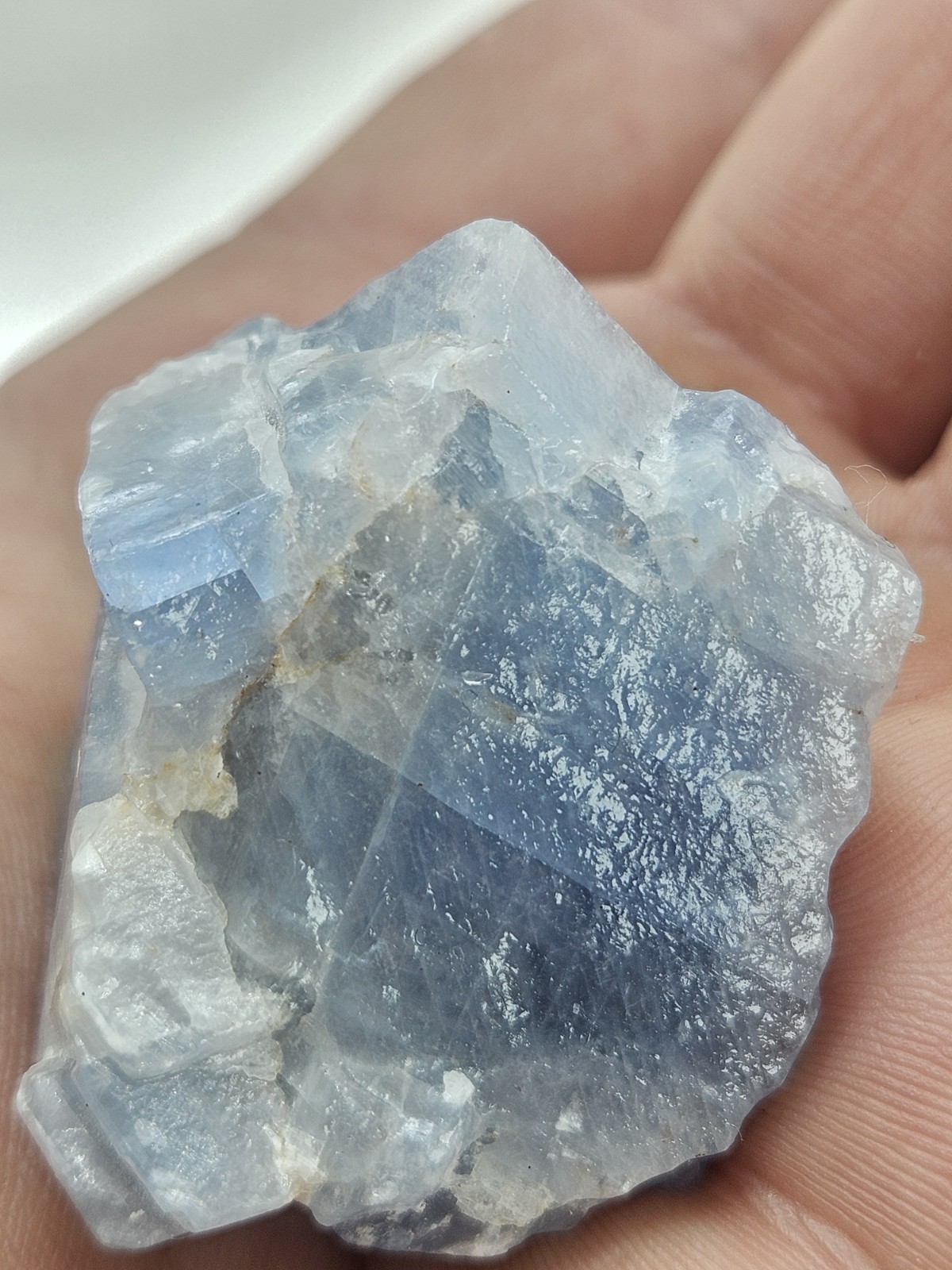 Natural Blue Calcite Raw Stone – Large Unpolished Sky Blue Crystal Chunk
