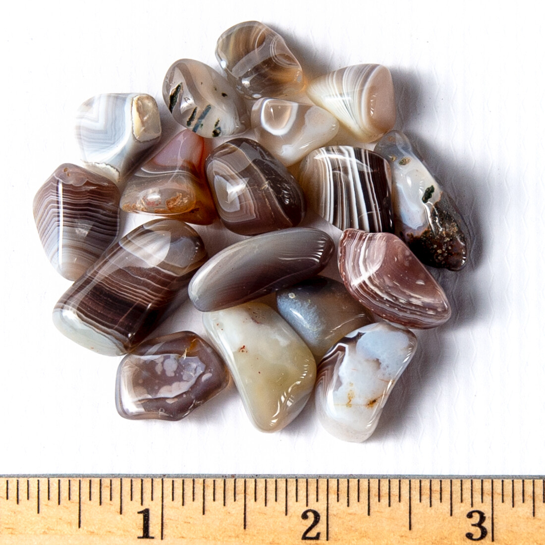 1/2 lb Tumbled Gray Botswana Agate Gemstone Crystals 70-110 Stones Gem Specimens