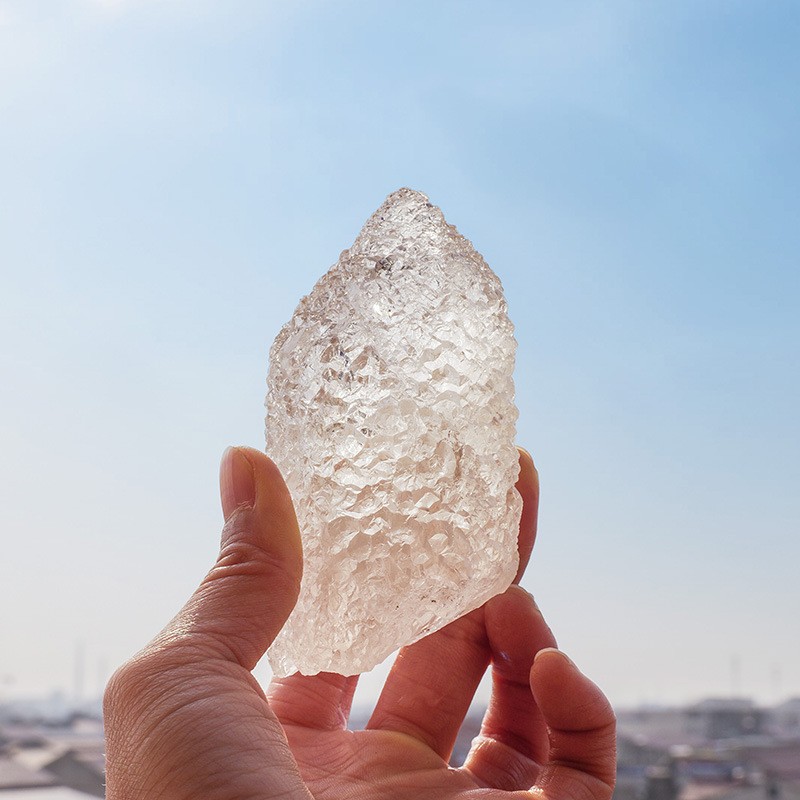 Natural White Crystal Column Buddha Top Rough Stone Energy Stone Buddha Top Nirv