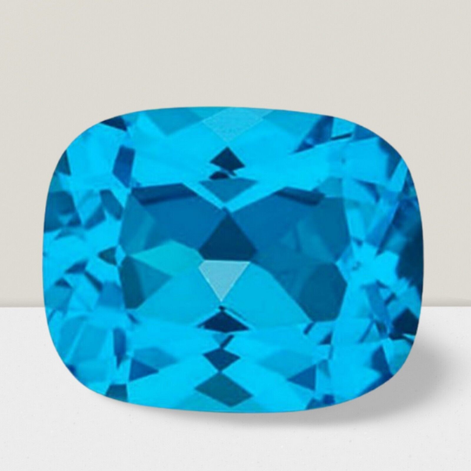 Blue Topaz Cushion Cut Gemstone 5 Cts – 12×10 mm Flawless Loose Gem