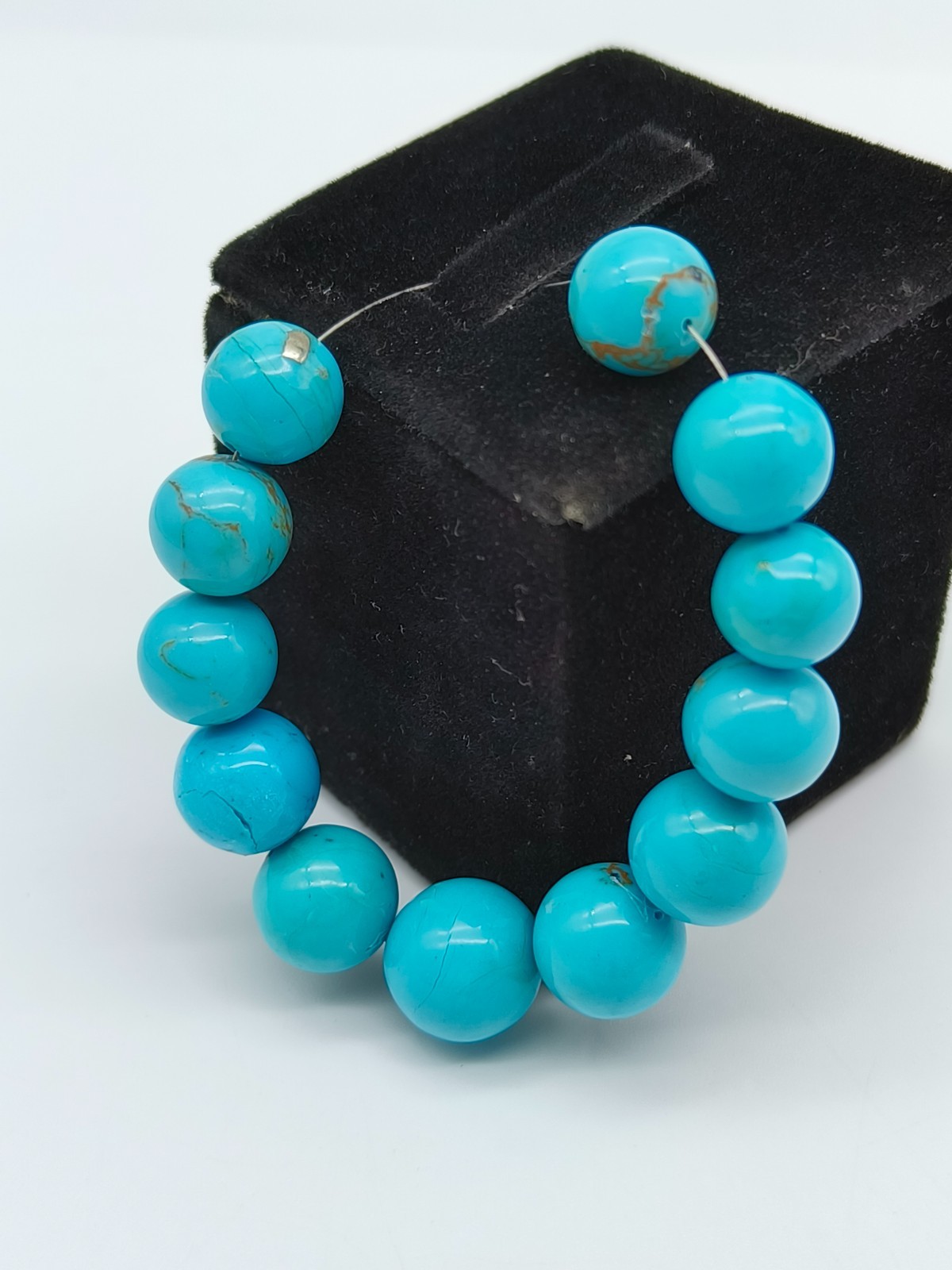 Natural Turquoise Round Shape Smooth Beads For Jewelry Making Gemstone Beads