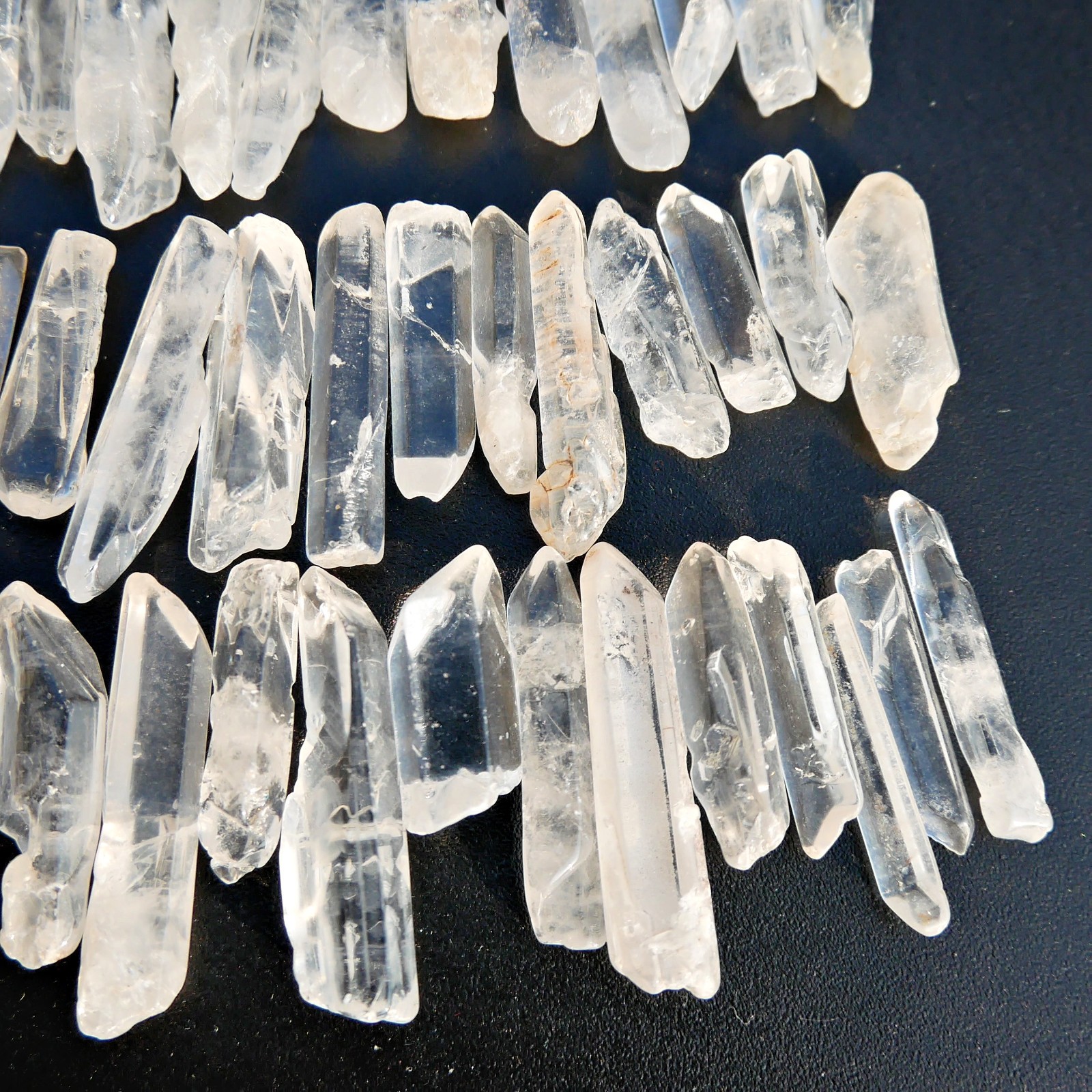 100PCS Bulk Natural Crystal Clear White Quartz Polished Points Wand Specimens