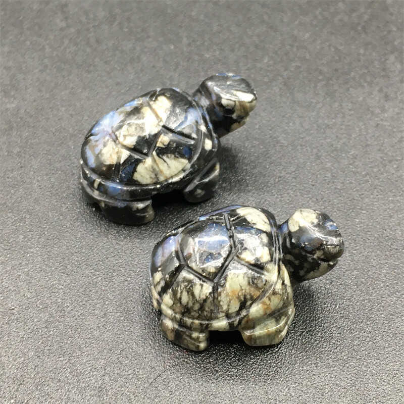 4pcs Natural Llanite Quartz Crystal Hand Carved Tortoise Skull Reiki Healing