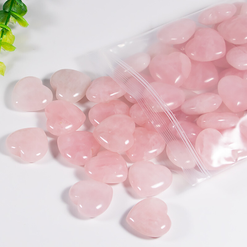Natural Rose Quartz Crystal Heart Stone Chakra Reiki Healing Gemstone 8pcs