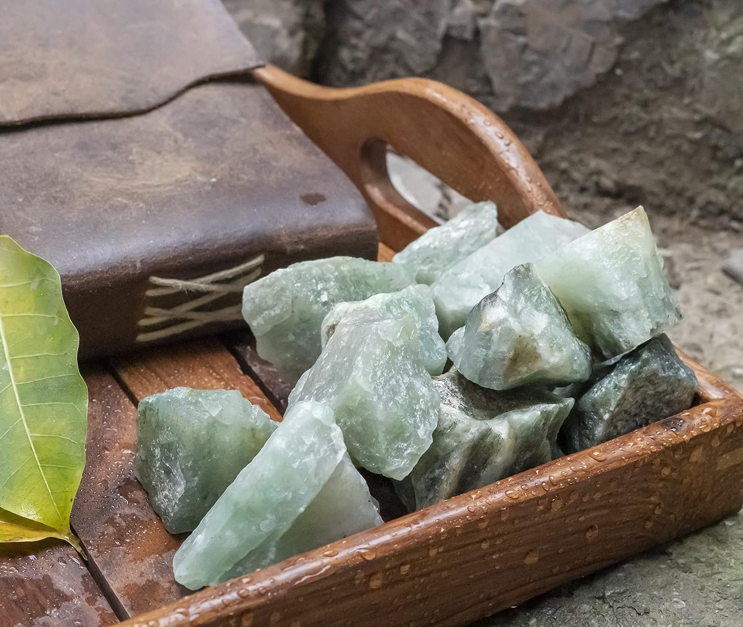 Green Jade Rough Gemstones for Jewelry Making, Raw Stones and Crystals Bulk