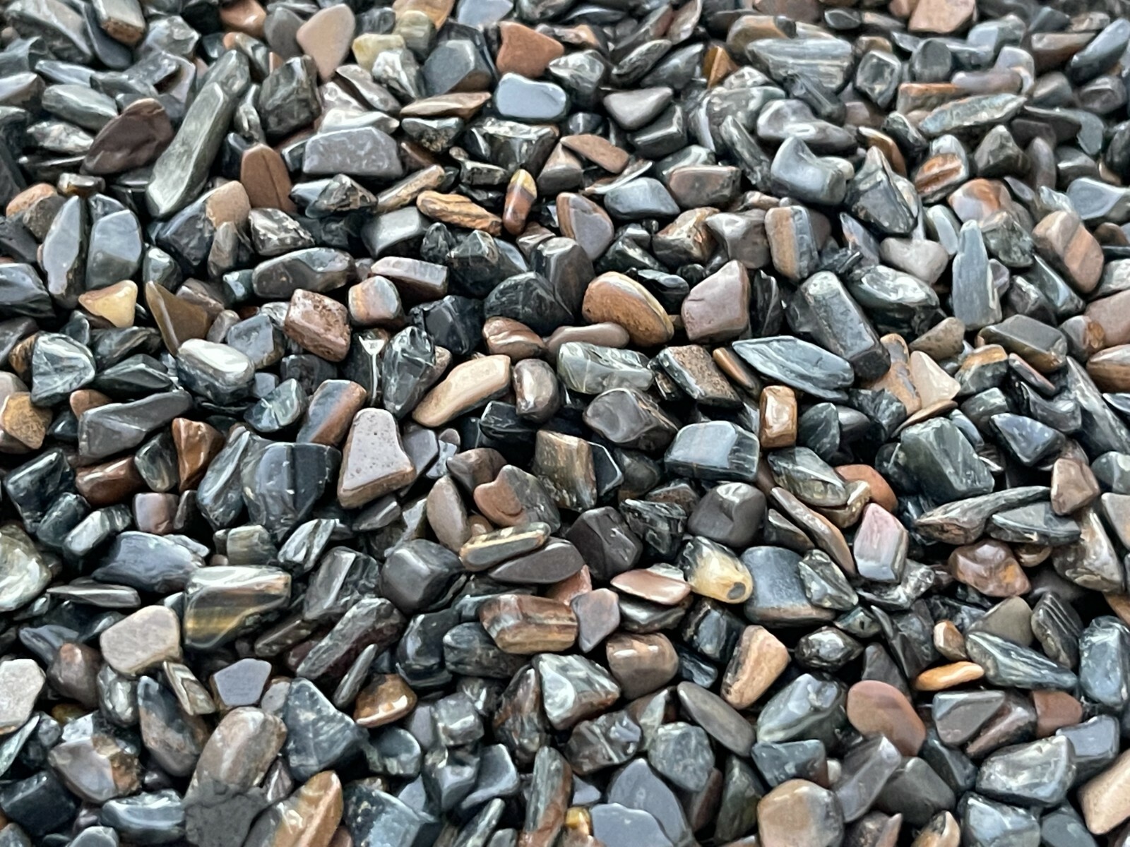 Grade A++ Blue Tiger Eye Semi Tumbled Gemstone Mini Chips 5-12 mm,Wholesale Bulk