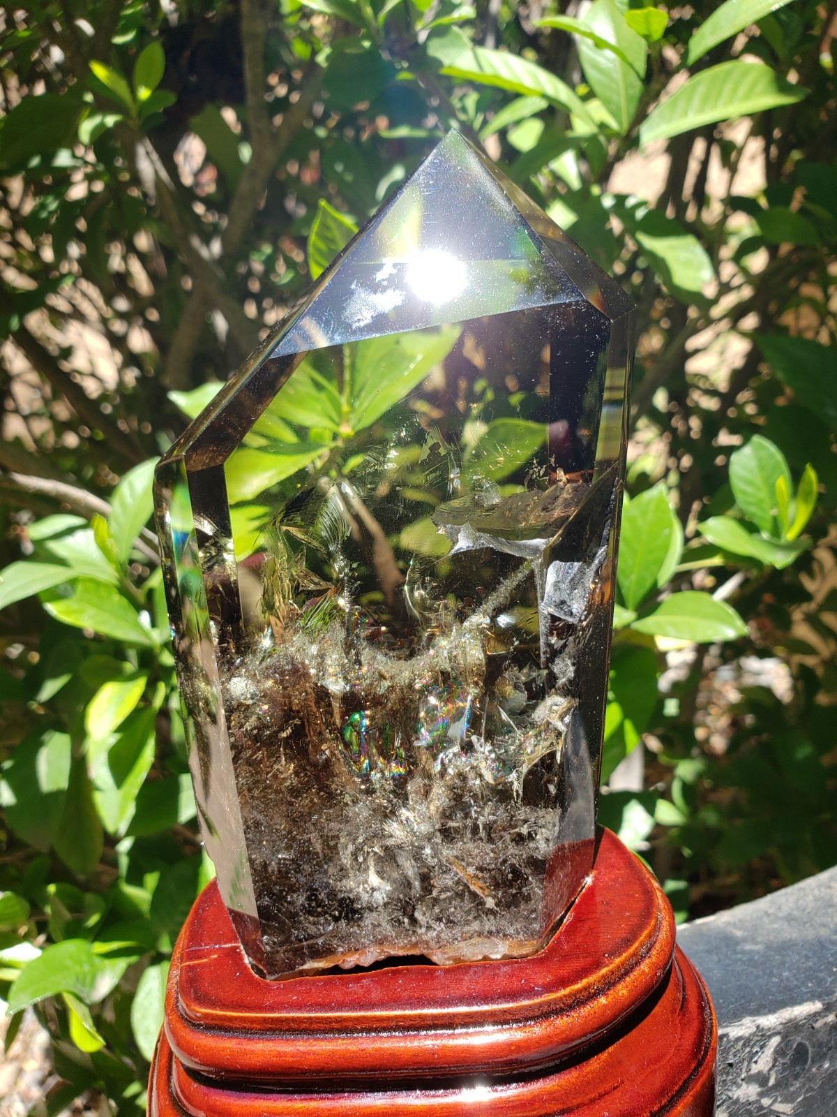 6.75″ Natural Smoky Citrine Quartz Crystal Semi-Polished Tower Obelisk WandPoint