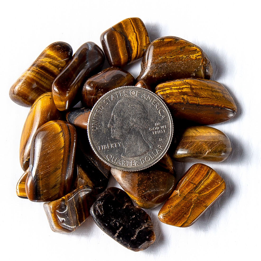 50g Tumbled Golden Tigers Eye Gemstone Crystals 10-30 Stones Gem Rock Specimens