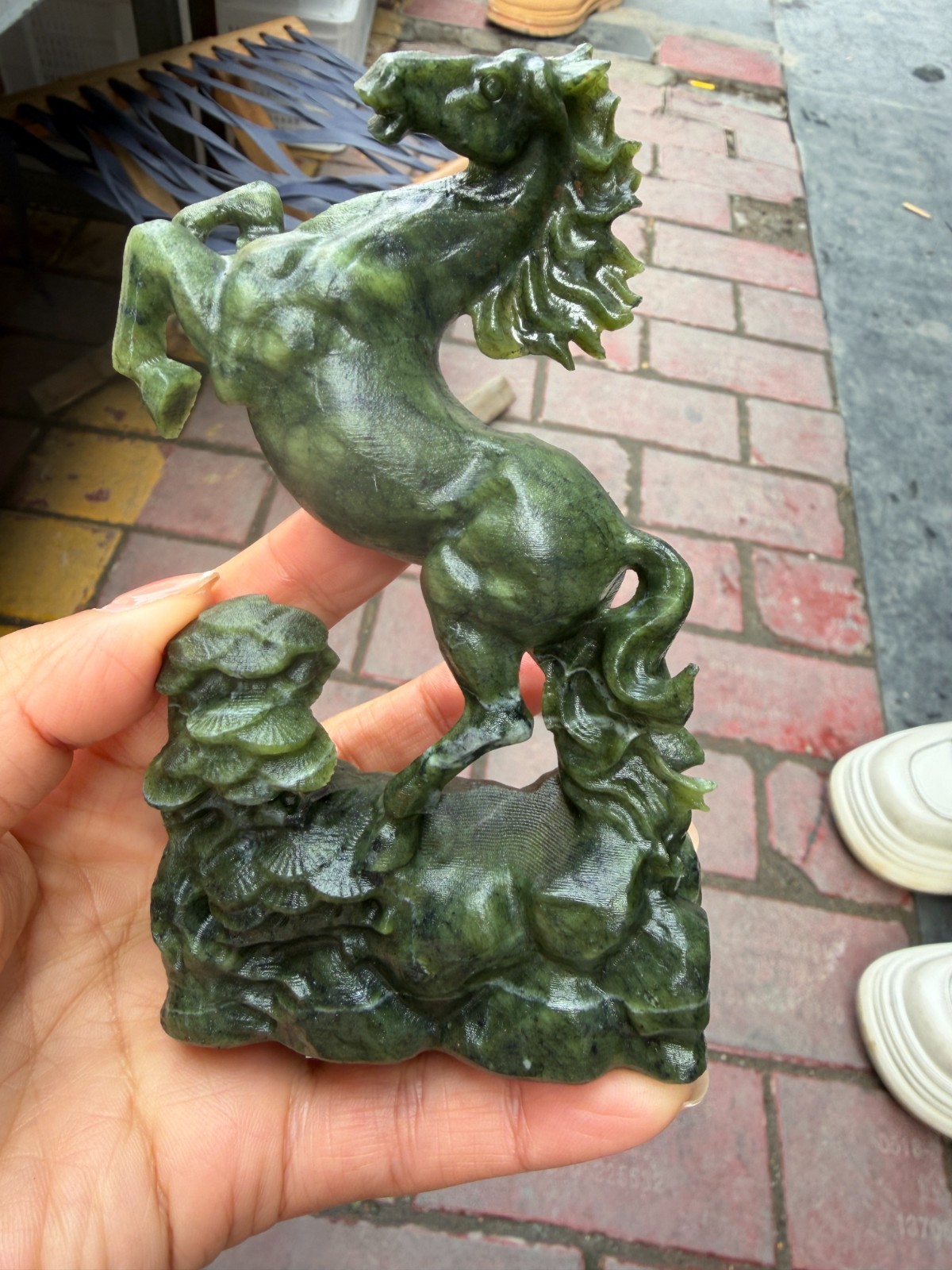 1pc Natural ophiolite Quartz Carved horse Skull Reiki Decor