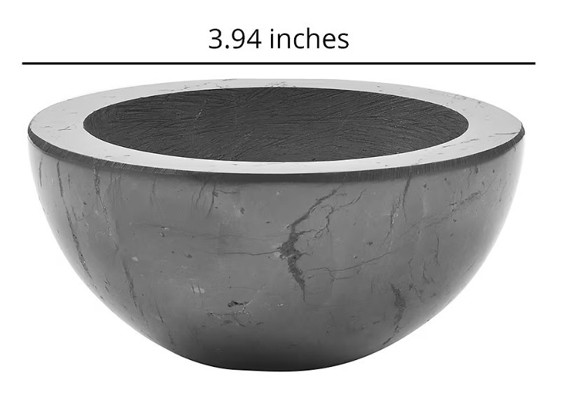 Shungite Solid Bowl – 1 lb 2.2 oz 4″ Wide Almost 1/2″ Deep