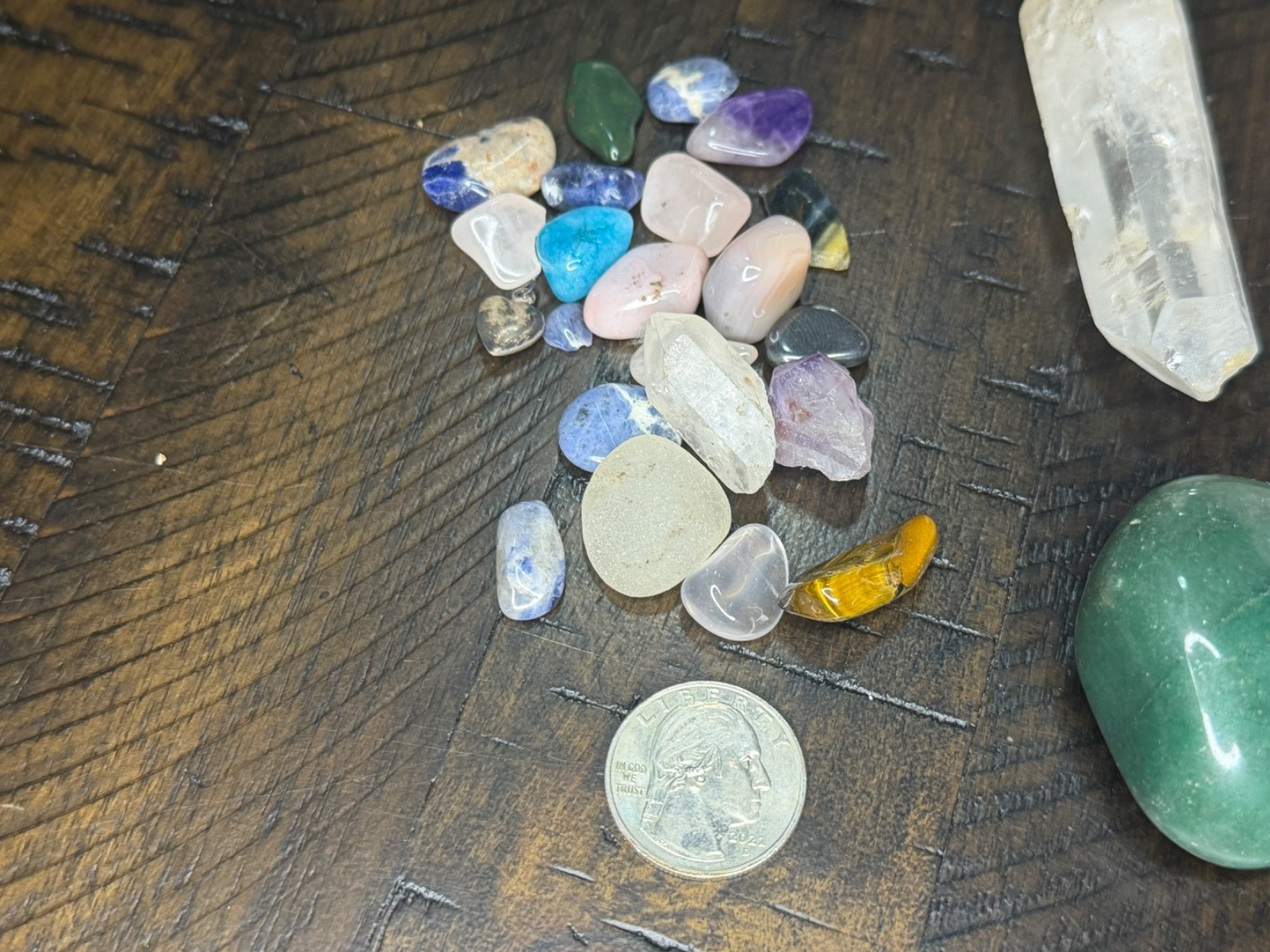 Mixed Lot of polished stones, amethysts, crystals, rose quartz and more!