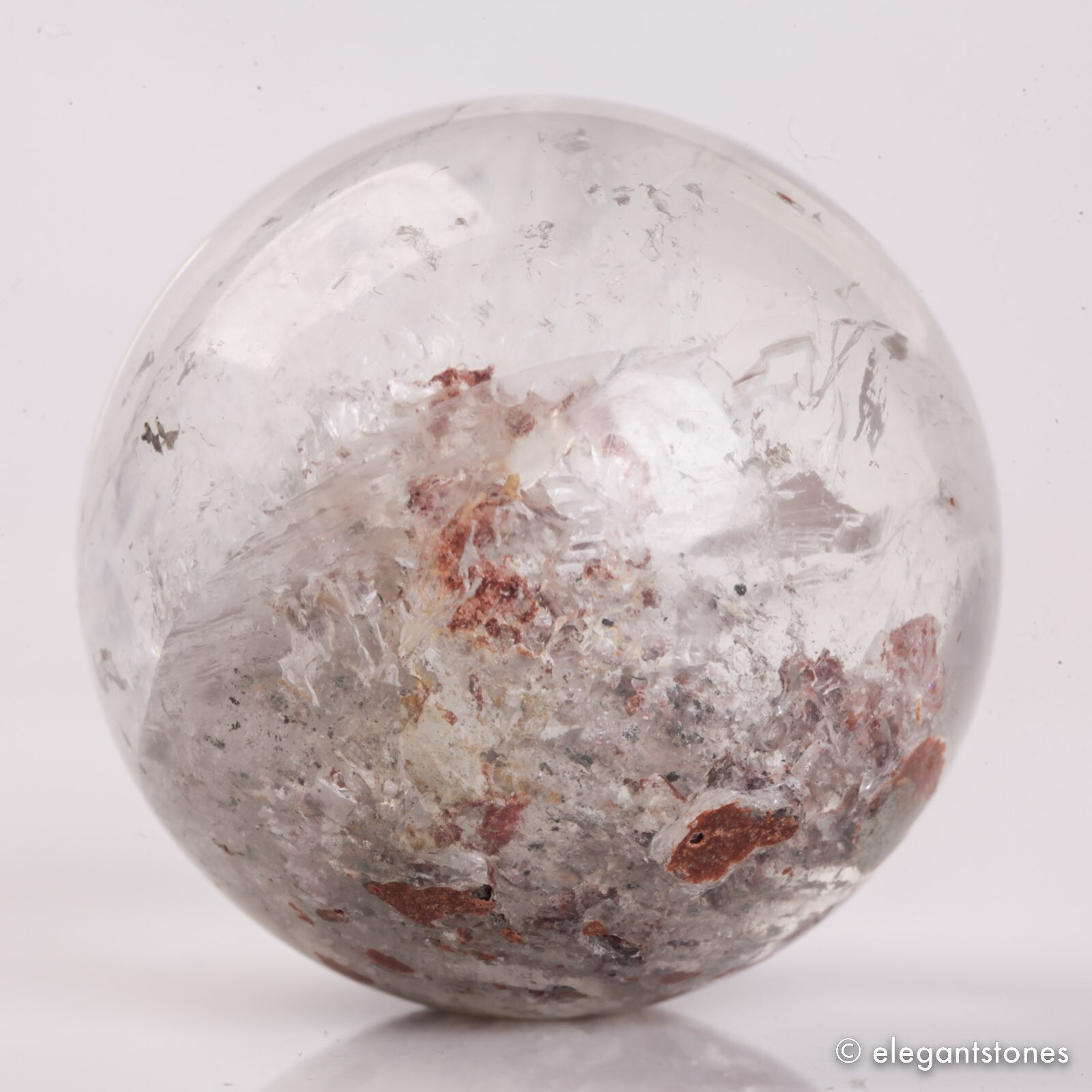 61g35mm Natural Garden/Phantom/Ghost/Lodolite Quartz Crystal Sphere Healing Ball