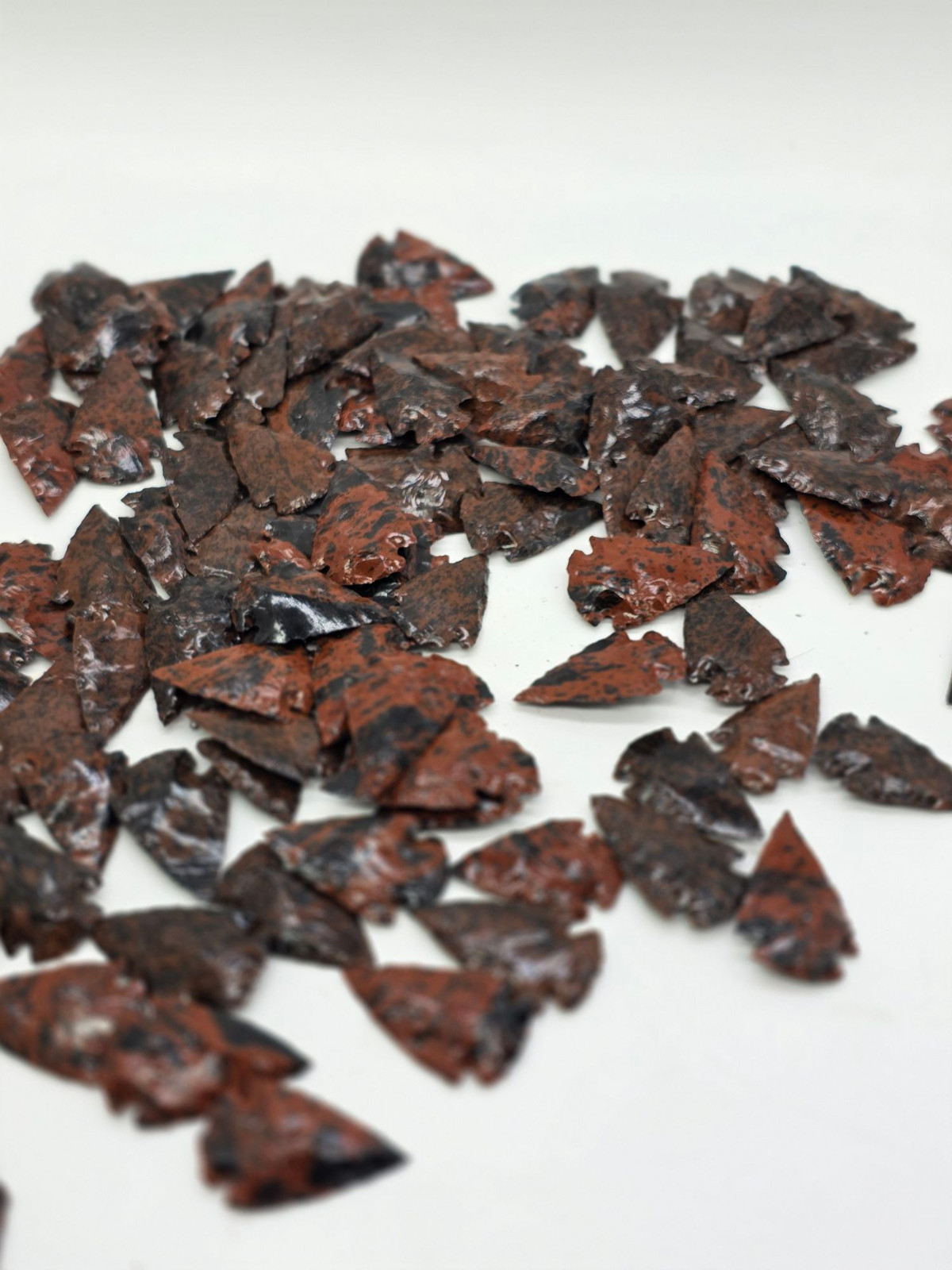 Bulk Mahogany Arrowhead 1–1.5” Natural Stone, Sharp Points Boho Jewelry Making