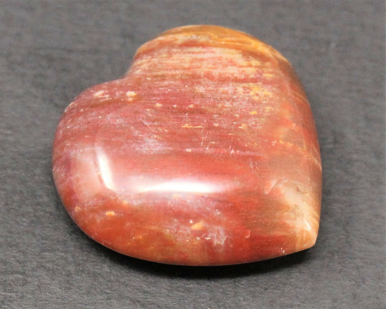 Petrified Wood Heart: 1″ (Crystal Heart, Puffed, Puffy, Gemstone Heart)