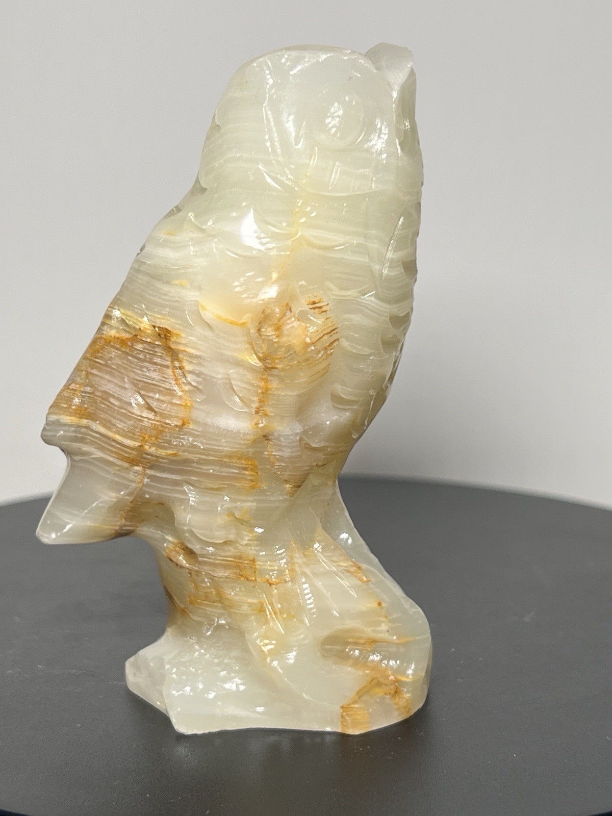 White & Green Calcite 3 Piece Set – Vase, Owl, & Star – see description for info