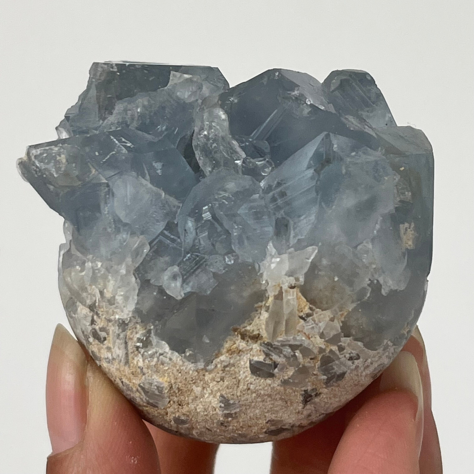 290g Natural Blue Celestite Crystal Geode Cave Mineral Specimen HEALING A54