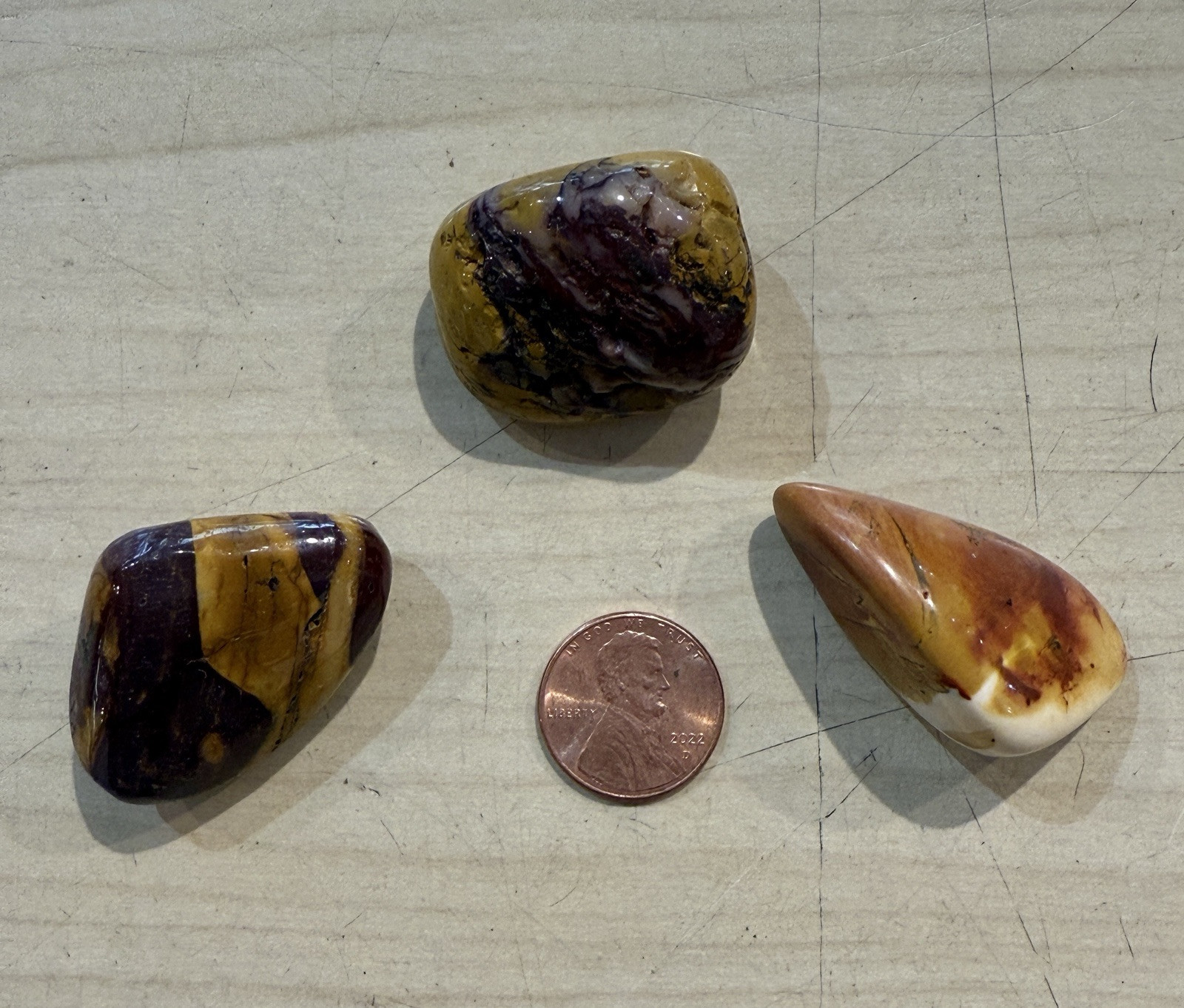 Mookaite Jasper Tumbled Stones, Gorgeous Color, High Grade Polish, Quantity Disc