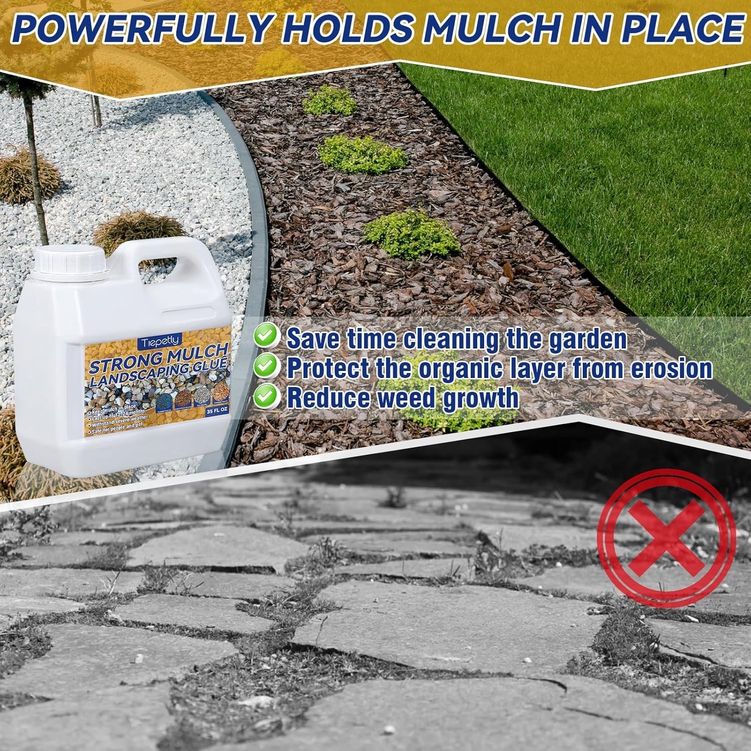 Mulch and Rock Glue for Landscaping, Concentrated Mulch Anchor for Gravel, Rocks