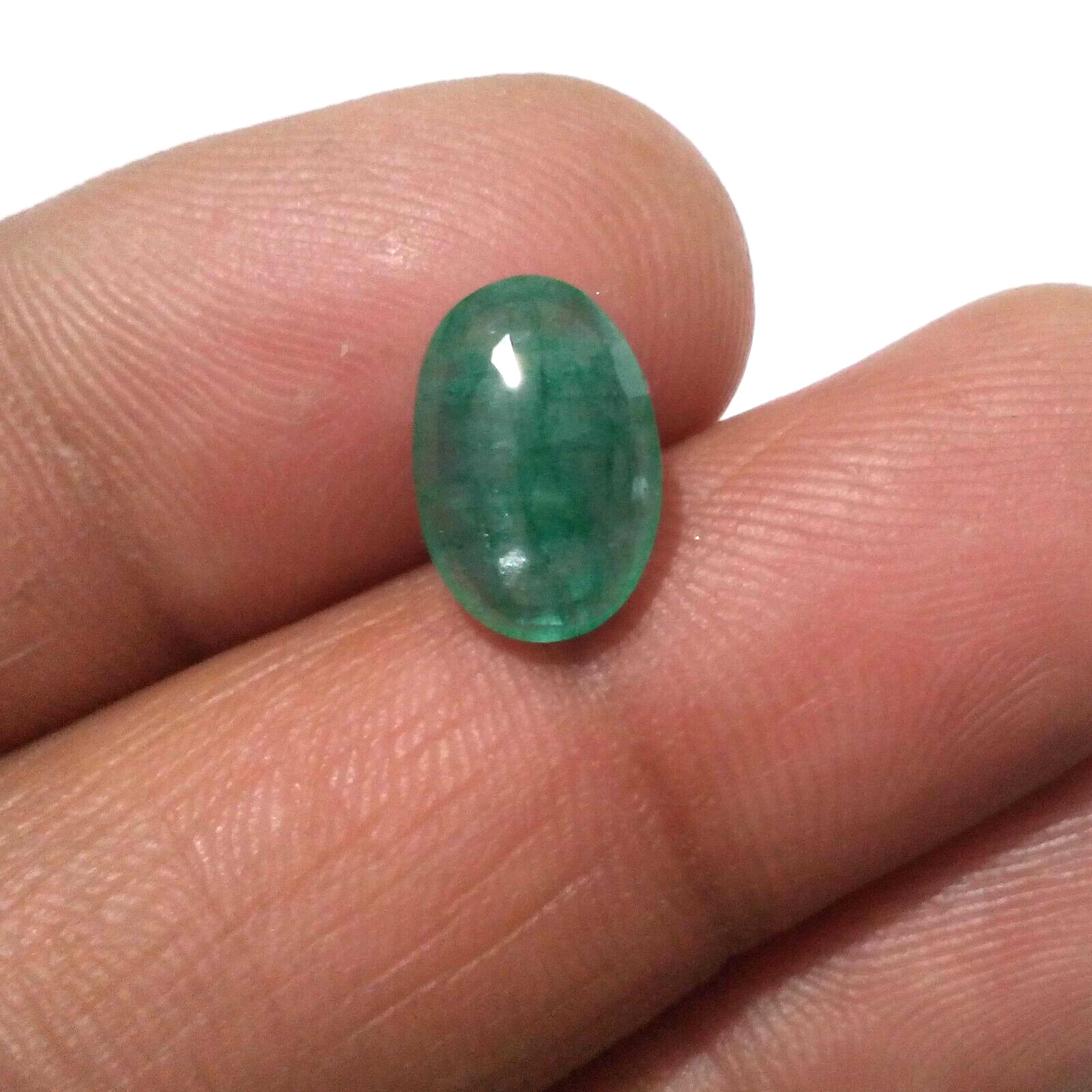 Fabulous Green 3.90 Crt Zambian Emerald Pretty Faceted Oval Shape Loose Gemstone