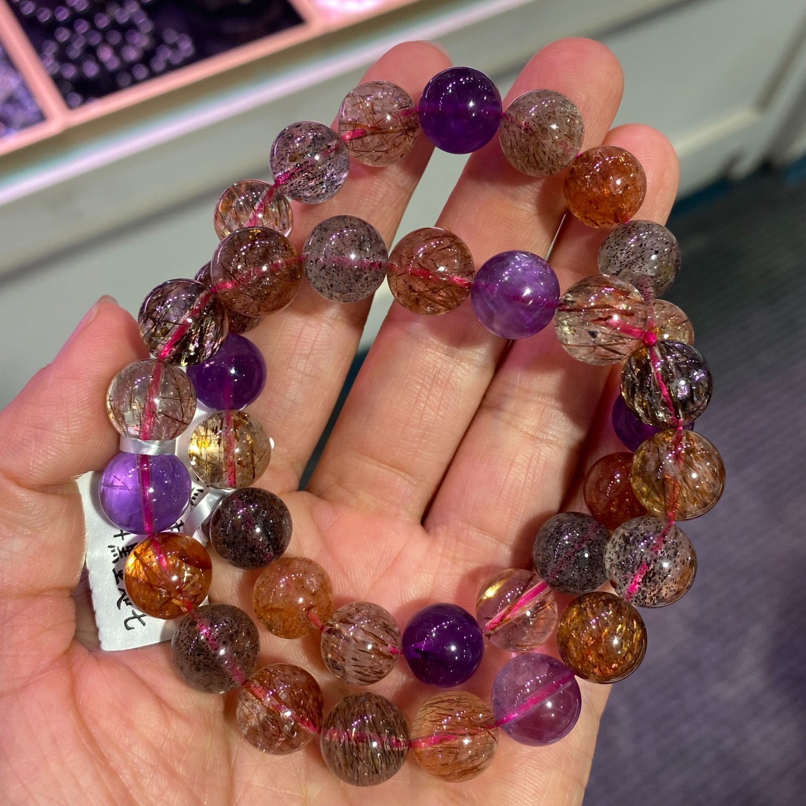 1pc 11mm quartz crystal Super seven bracelet Reiki Healing Gift random