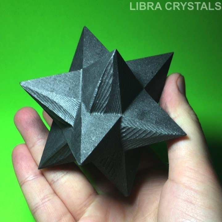 Shungite Merkaba Star Sacred Geometry Crystal Carving Metaphysical Decor 3″
