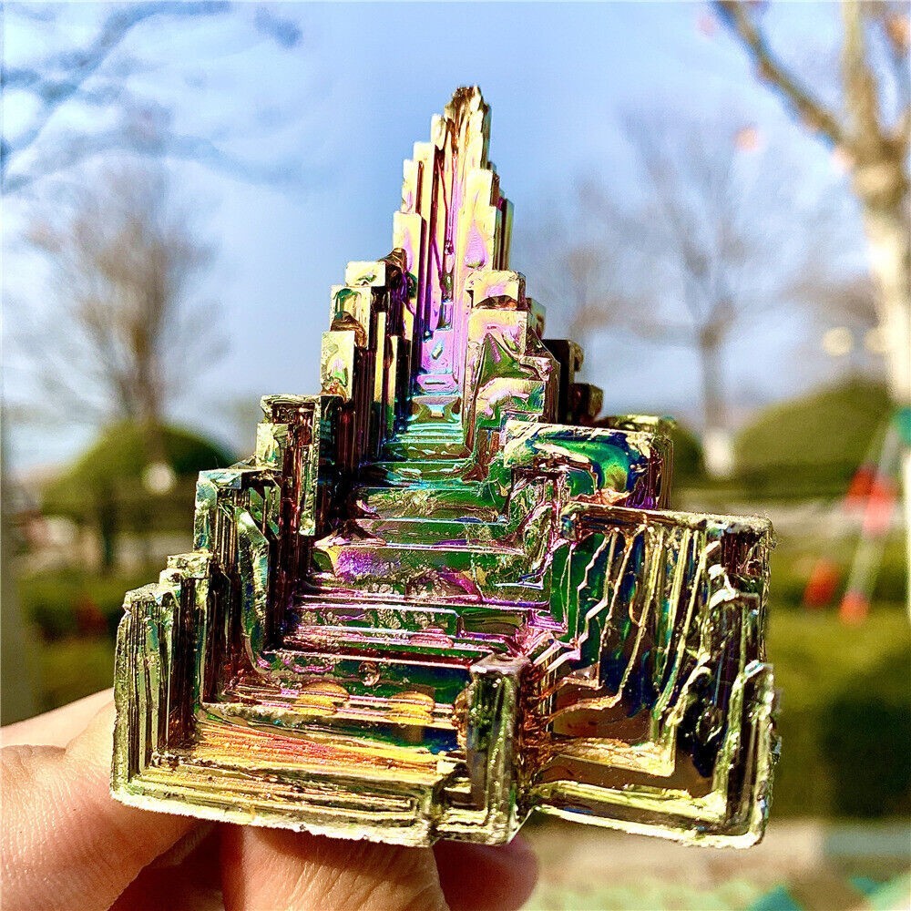 Natural Raw Rough Rainbow Bismuth Titanium Cluster Specimen Mineral Home Decor