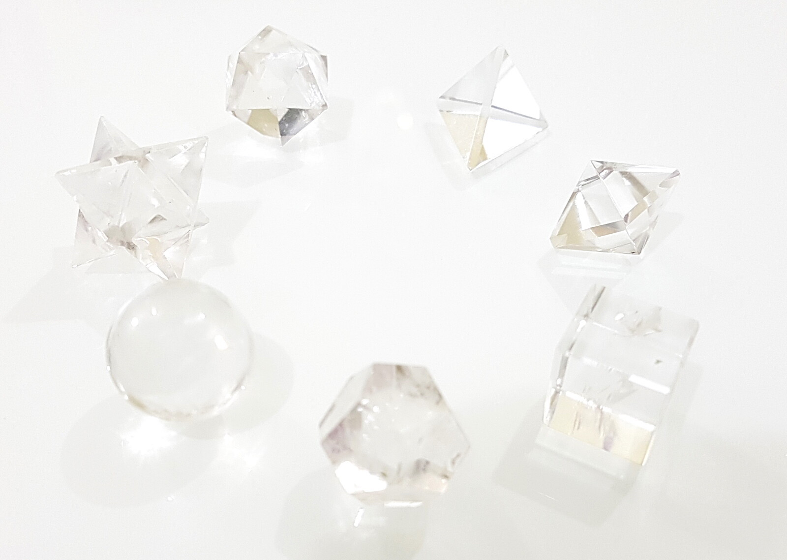 Natural Crystal Quartz Beautiful Clear Crystal Sacred Geometry Set Strong Grid