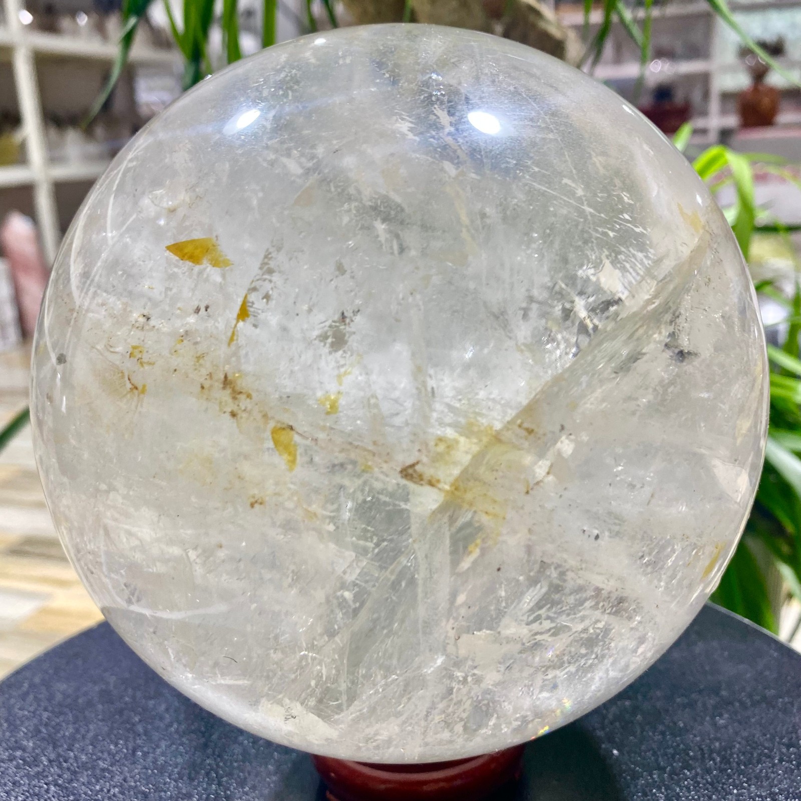 10.8LB white crystal transparent quartz crystal ball Reiki repair
