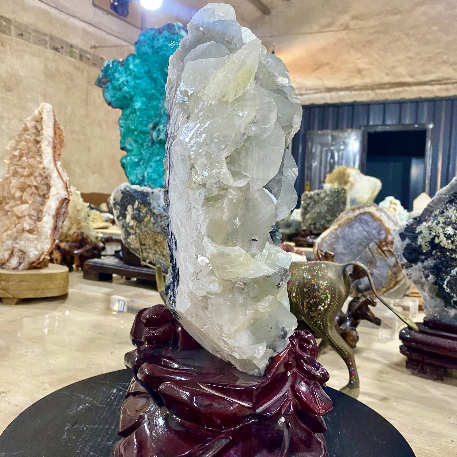 34.86LB Rare!! Natural transparent quartz with Mica Crystal Specimen Rough