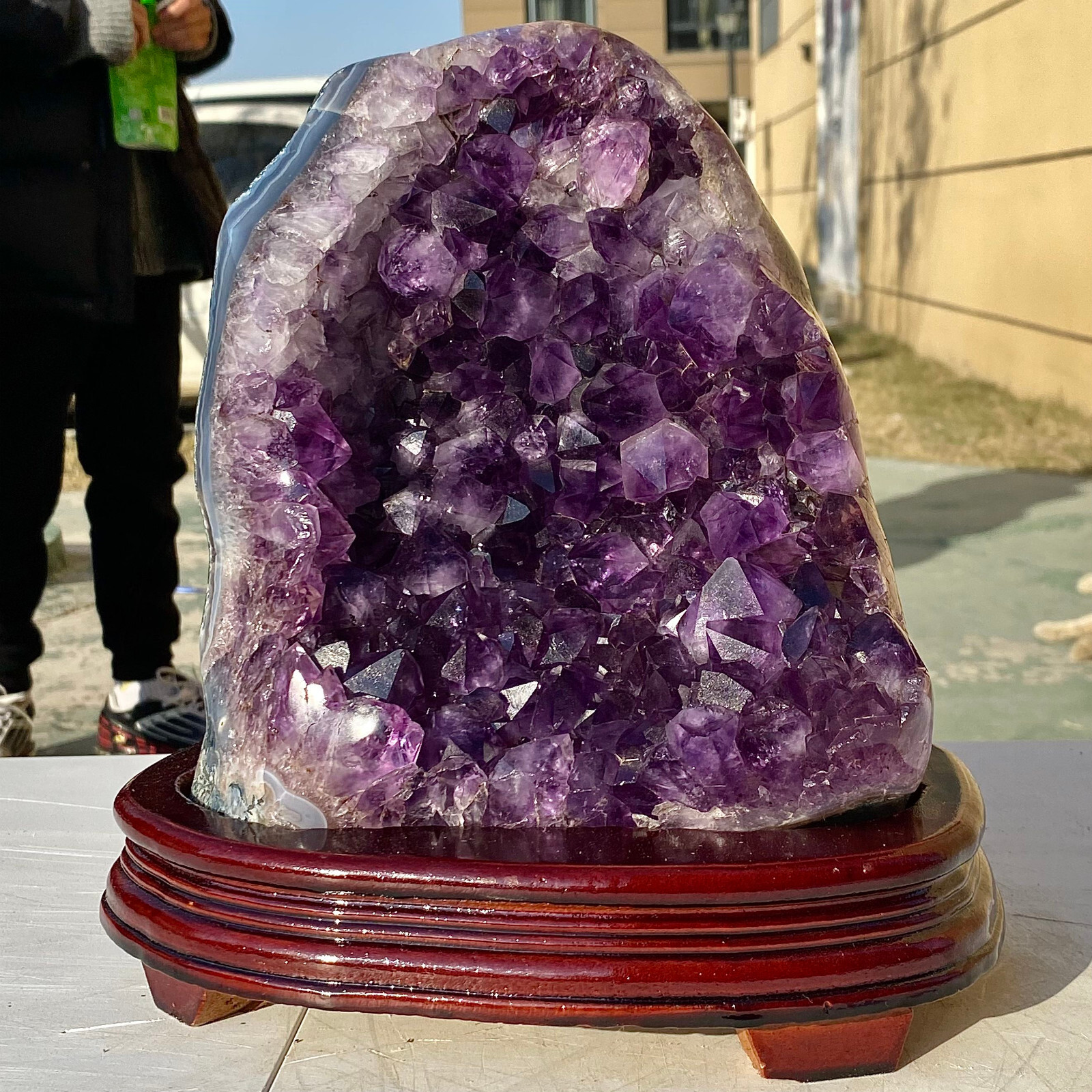 13.09LB Natural Brazilian Amethyst Crystal Cave Stone Cluster Quartz Geode Heal