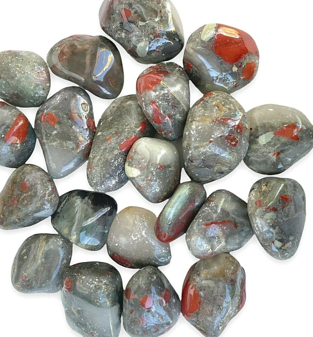 1x Sephtonite Bloodstone Tumbled Stone 25-35mm Reiki Healing Crystals Strength
