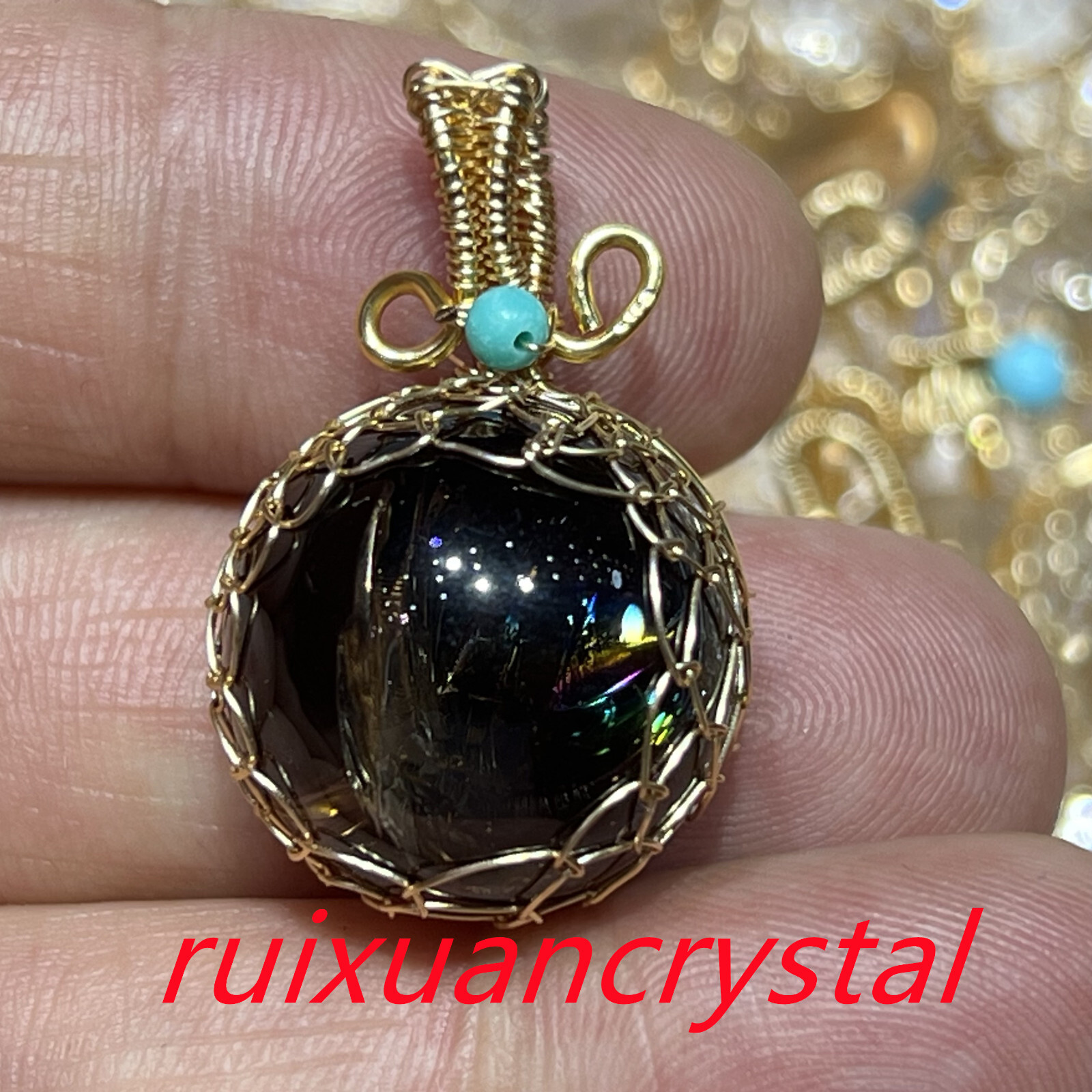 1PC Natural Smoky crystal Quartz sphere Rainbow Crystal Ball pendant Healing