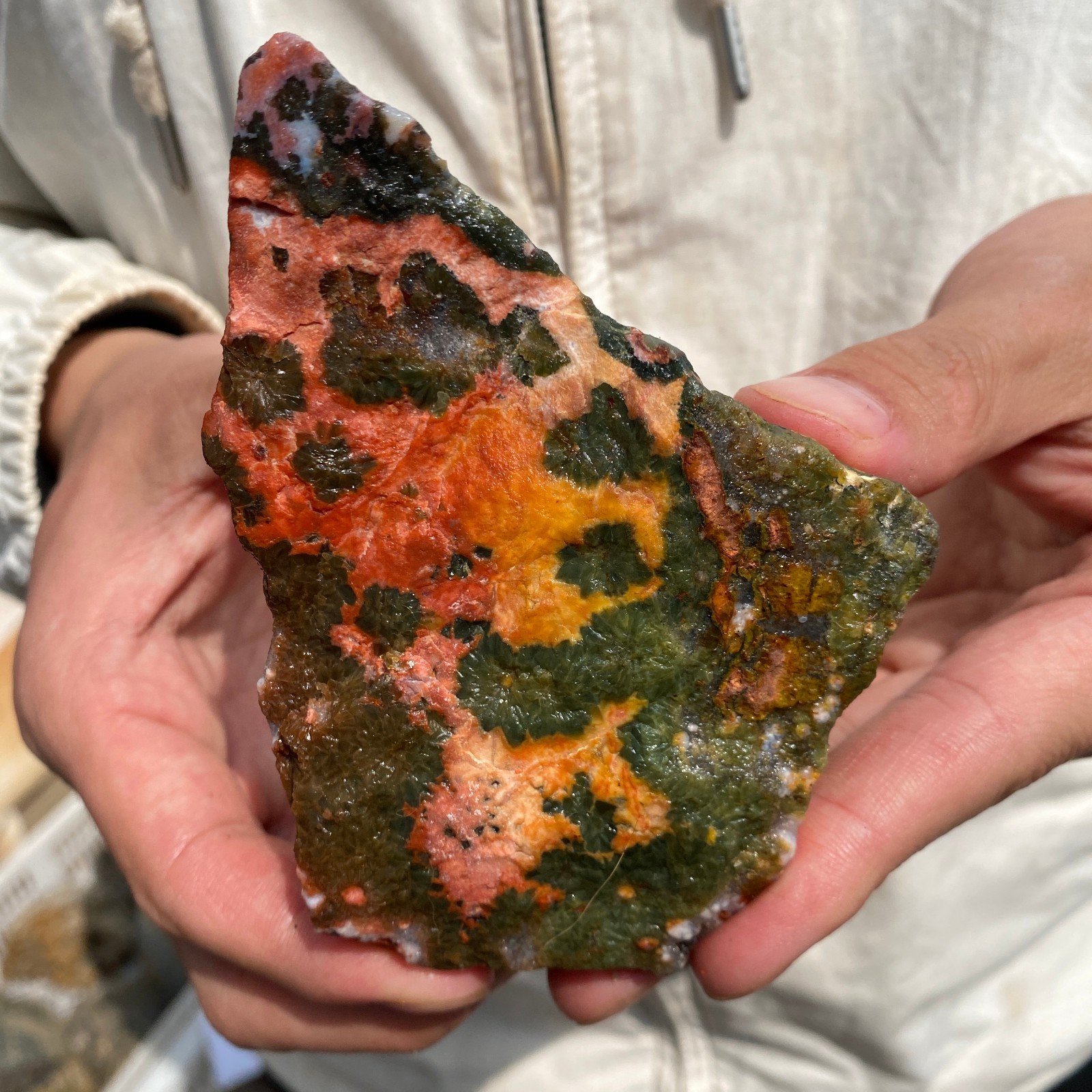 0.8lb Raw Natural colourful ocean jasper quartz crystal rough mineral specimen