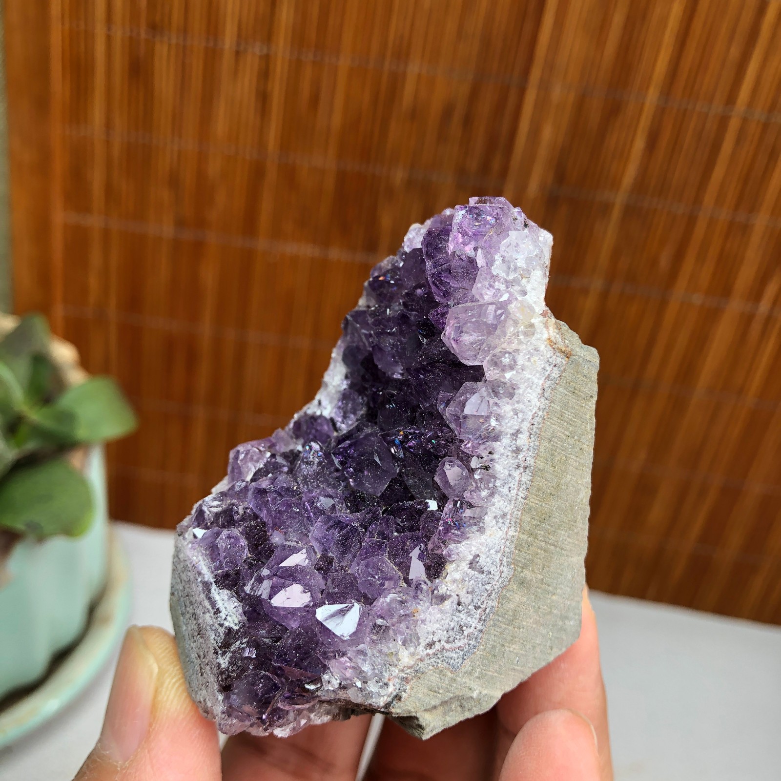 52mm NATURAL amethyst point purple Crystal Cluster Mineral Specimen 102g A1442