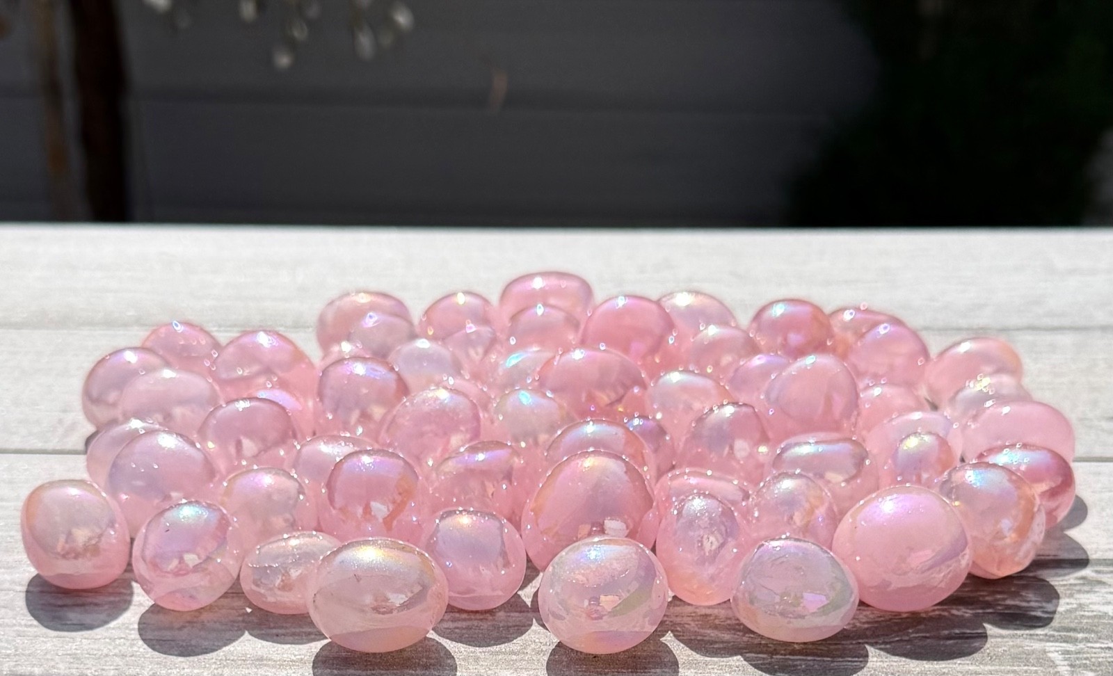 Wholesale Lot 2 Lbs Aura Rose Quartz Tumble Healing Energy