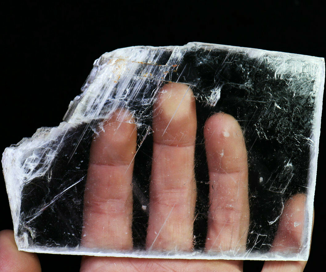 219g Natural Clear Selenite Slab Healing Quartz Crystal Reiki Gypsum Specimen