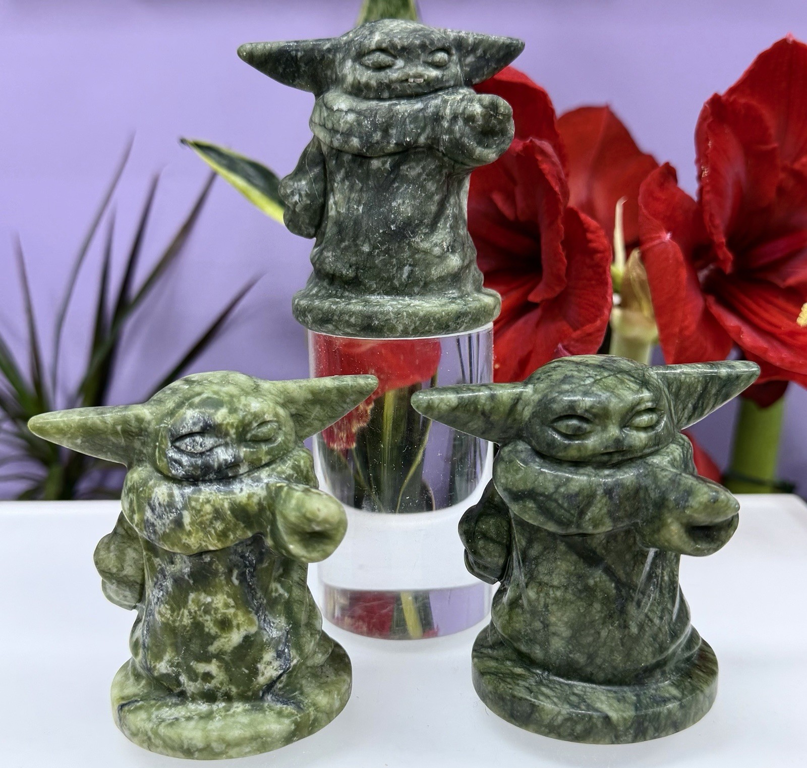 Wholesale Lot 6 Pcs Natural Nephrite Jade Baby Yoda 8cm Healing Energy