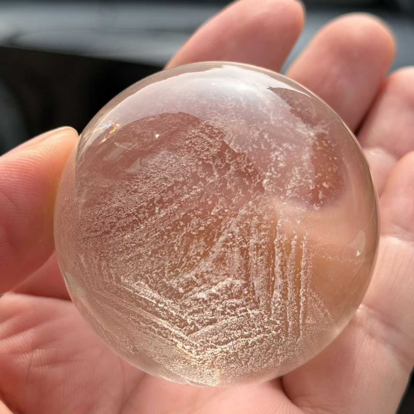 50mm Natural clear Crystal sphere quartz polished ball rainbow Reiki energy